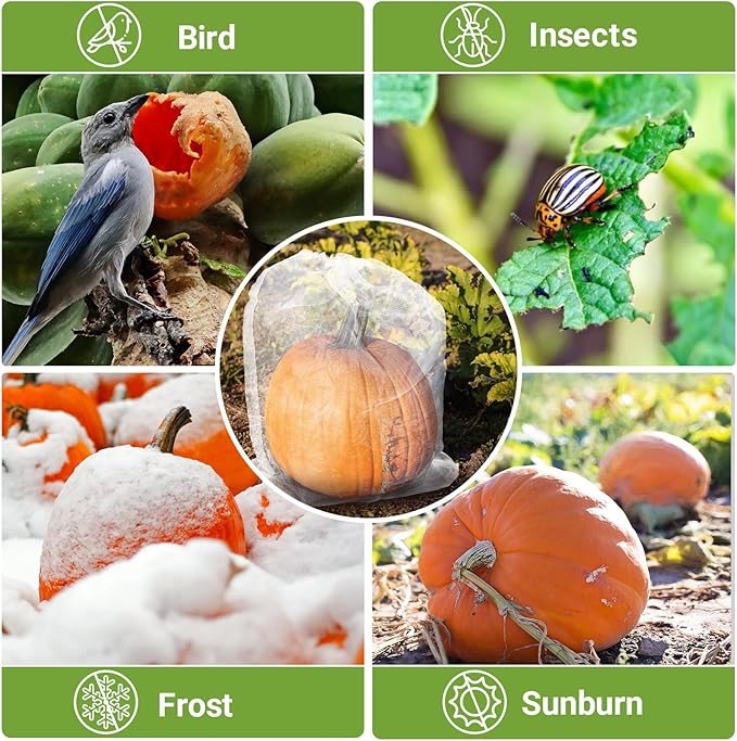 Mesh Fruit Tree Bags, 20 Pack 27 x 19 Inch Plants Protection Netting with Drawstring, Insect Bird Bug Barrier Net Cover for Garden Flower Bananas Vegetables Fruits Tree Shrub