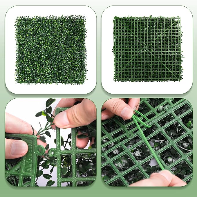 Moeput Artificial Ivy Privacy Fence Screen, 40X160 in(43 sqft) UV-Anti Faux Boxwood Roll Panels Greenery Backdrop Vine Leaf Fence Panels Ivy Fence Covering Privacy