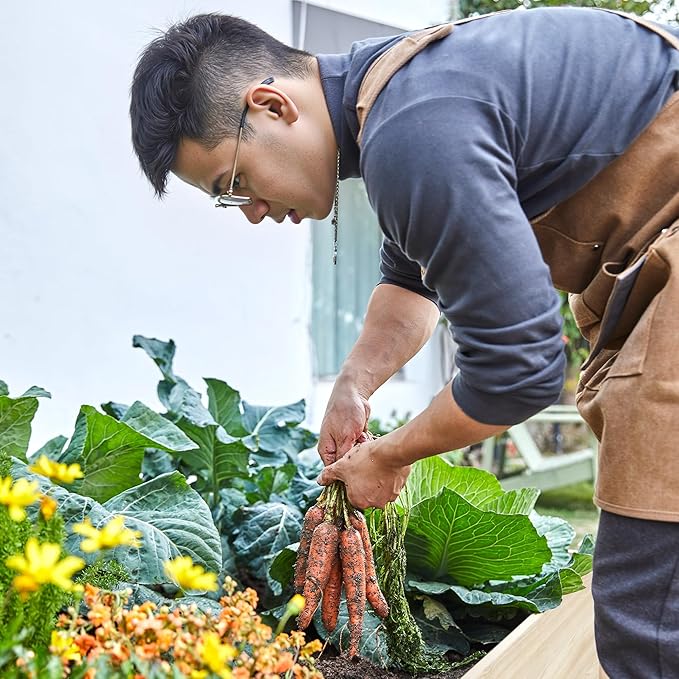 SPECRAFT 15 Inch Depth 8x4 FT Deep Wooden Raised Garden with Open Base, Extra Large Planter Box for Deep-Rooted Plants, Ideal for Outdoors, Patio, Backyard