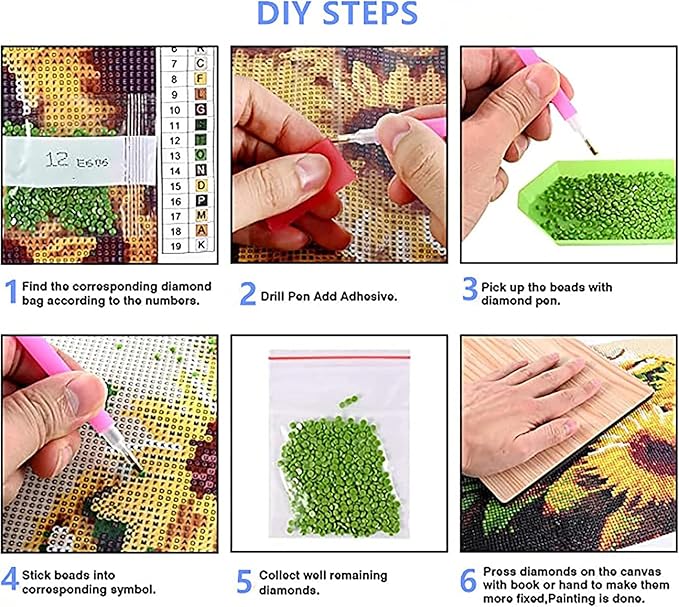 GemZono Diamond Painting Kits for Adults,Diamond Painting Kits,5D Diamond Art Kits for Adults Carton Diamond Painting Full Drill Diamond Dots Gem Art Painting Kits for Home Wall Decor Gifts 12x16inch
