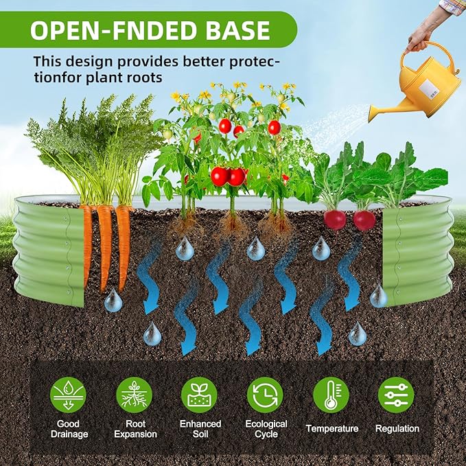 Galvanized Raised Garden Bed, 4x2x1 FT Thickening Planter Boxes Outdoor, Raised Beds for Gardening, Easy Assembly Large Garden Bed for Vegetables, Fruits, Flowers (2-Pack)