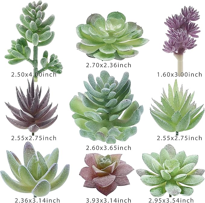 Artificial Succulent Plants - 18 Pack - Premium Fake Plants - Double Flocked Succulents - Realistic Textured Cactus - Face Succulent Plants - Mini Faux Succulents - Face Plant Decor