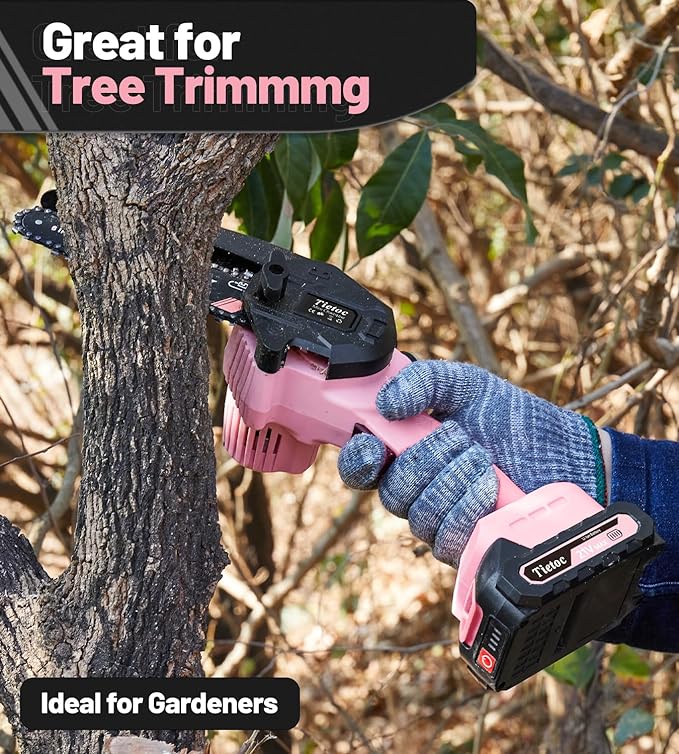 Tietoc Mini Chainsaw 6-Inch with 2 Batteries, Electric Saw, Stocking Stuffers Christmas Birthday Gifts Present for women mom wife Adults, Cool Gadgets 2025