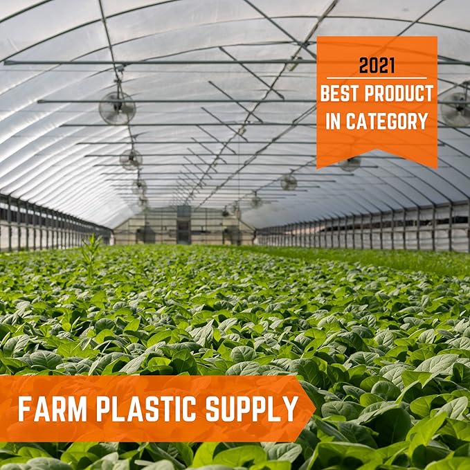 Farm Plastic Supply - Clear Greenhouse Plastic Sheeting - 6 mil - (25' x 14') - 4 Year UV Resistant Polyethylene Greenhouse Film, Hoop House Green House Cover for Gardening, Farming, Agriculture