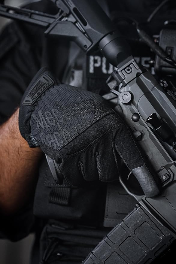 Mechanix Wear FastFit Tactical Gloves - Heavy Duty Lightweight Multipurpose Gloves - Flexible Grip & Reinforced Palm - Touchscreen Capable - Small - Covert Black