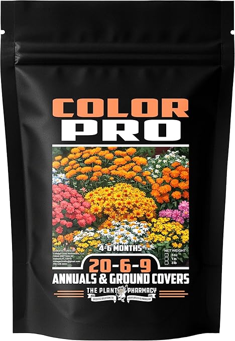 Fertilizer Commercial Grade | Color Pro 20-6-9 | 1 Pound | Custom Professional Mix Blend | Controlled Release for Annuals & Groundcovers | 6 Month Nutrition | Balanced NPK Formula with Micronutrients