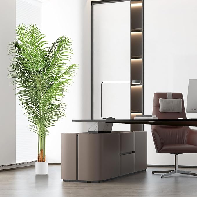 ProDeco Artificial Palm Tree 7.2Ft Tall Large Fake Plant Indoor Decorative Faux Silk Green Potted Plants for Office Living Room Outdoor Home Decor (2 Pack)