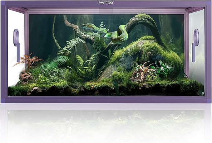 Phailozoo 50 Gallon Bearded Dragon Tank, Reptile Enclosure for Easy Maintenance, Front Opening Reptile Tank with Top Screen Ventilation & Glass Sliding Door 36''x18''x18''