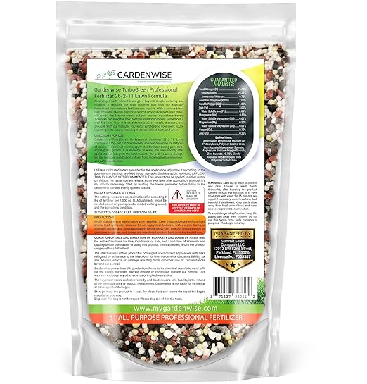 TurboGreen: Premium Lawn Fertilizer with Iron - Advanced Nitrogen & Iron-Rich Formula for Lush Growth | Eco-Friendly Grass Fertilizer for Spring & All Seasons | Slow-Release (3 QUARTS)