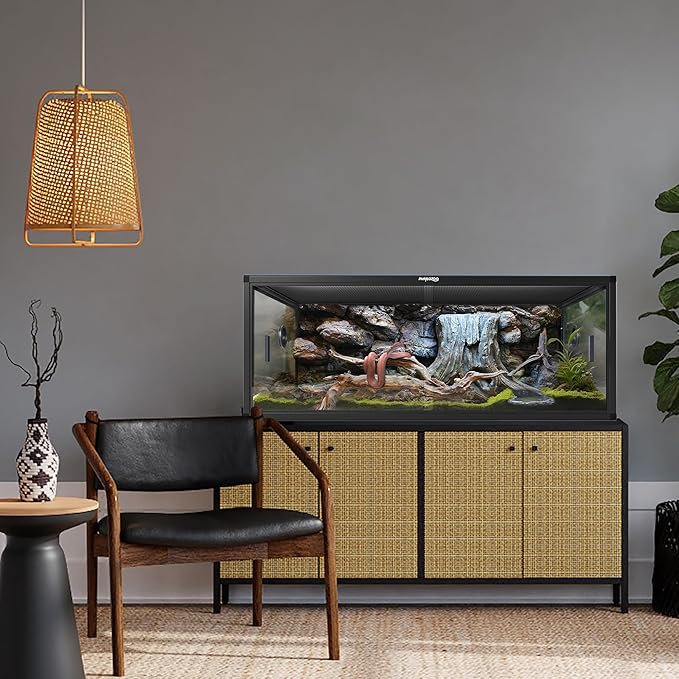 Phailozoo 85 Gallon Reptile Tank, Front Opening Snake Tank for Easy Maintenance, Reptile Enclosure with Top Screen Ventilation 48''x24''x18''