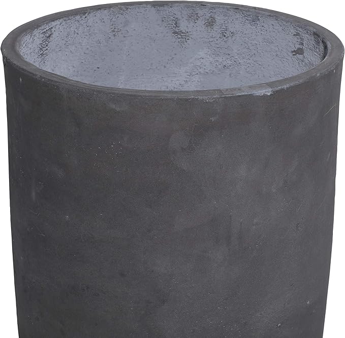 Deco 79 Fiberclay Round Planter with Wood Legs, Set of 3 12", 15", 17"H, Black