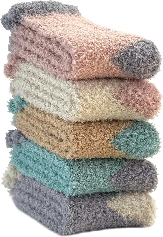 TEHOOK Warm & Cozy Valentines Gifts for Women, Fluffy Fuzzy Plush Sleeping Slipper Socks - Soft Warm Fabric