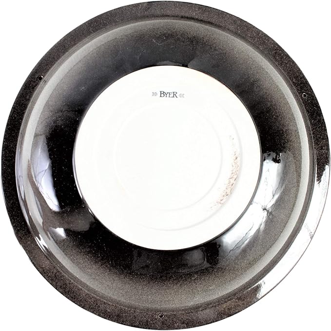 BYER OF MAINE Circles Post Bird Bath, Outdoor Garden and Patio Decor, Porcelain, Glaze Finish, Steel Mounting Post, Outside Bird Pond Fountain, 14"x14"x30", Granite