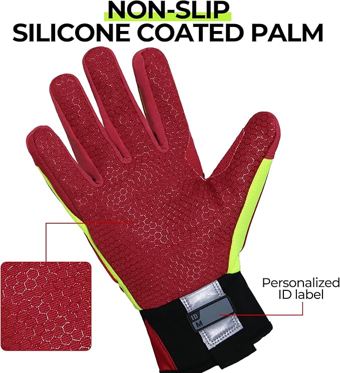 HANDLANDY Anti Vibration Gloves, SBR Padding, TPR Protector, Mechanic Work Gloves (Large, Black)