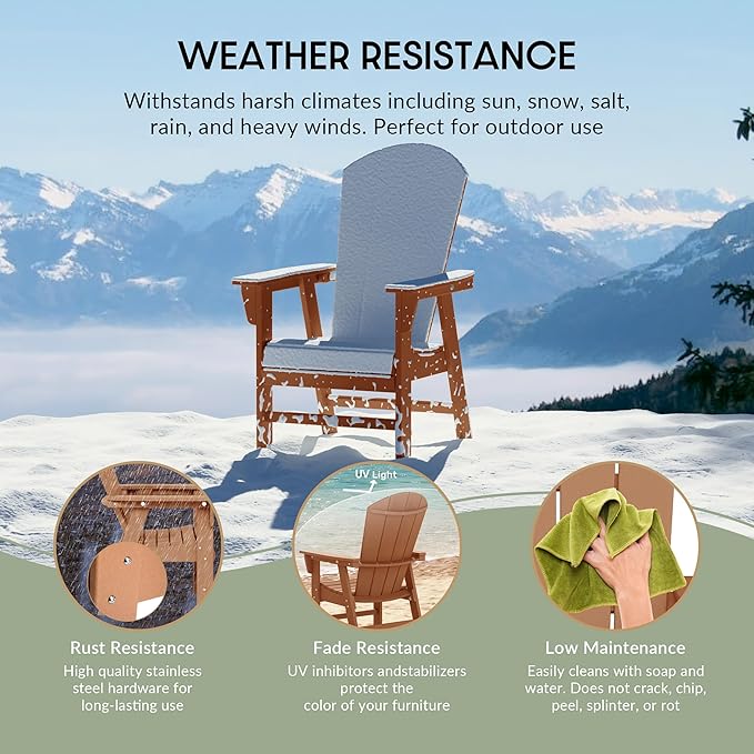 WestinTrends Malibu Malibu Outdoor Patio HDPE Plastic Adirondack Dining Chair Teak