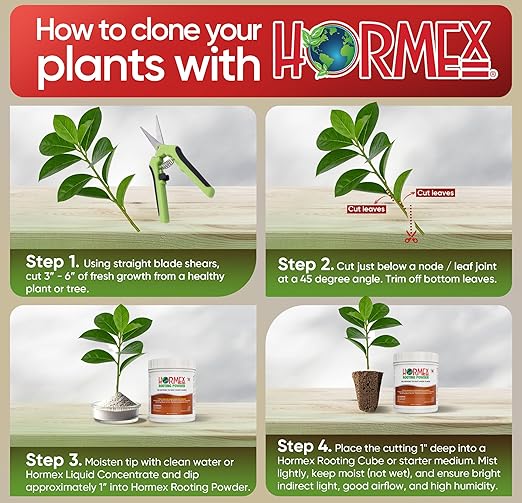 Hormex Rooting Powder #16 (1.60 IBA) - Fast-Acting Rooting Hormone for Difficult Hardwood & Tree Cuttings - Root Stimulator for Plant Cloning - Strong Growth for Maximum Propagation Success, 1LB