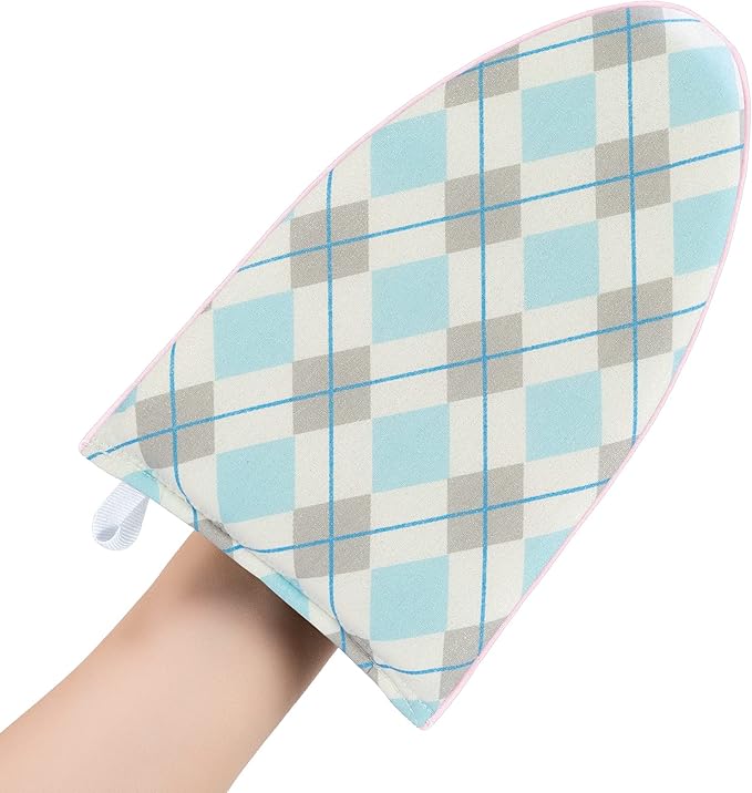 CINPIUK Garment Steamer Ironing Gloves Anti Steam Glove Heat Resistant Garment Steamer Mitt, Garment Steam Accessories for Clothes，Blue & White