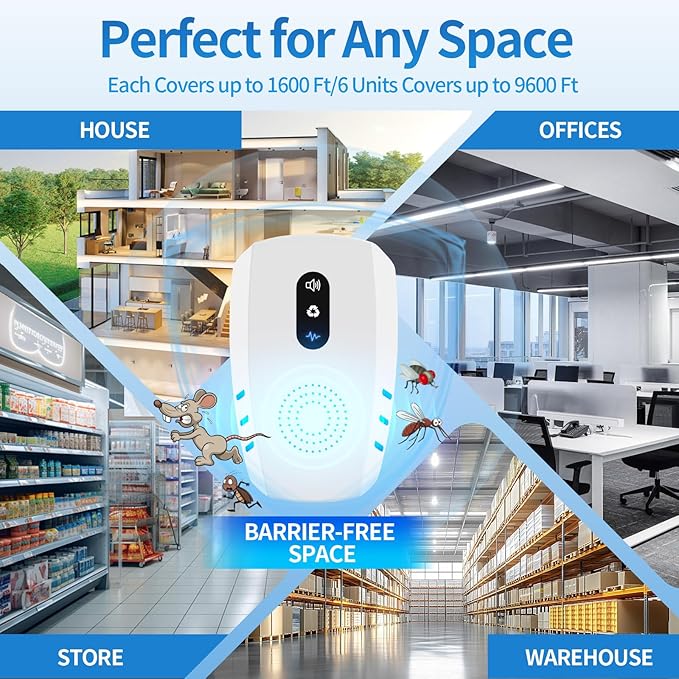 2026 Cvtayn Upgraded Ultrasonic Pest Repellent Indoor Insect Repeller,Pest Control,Repellent Roach,Mouse,Bugs, Mosquito,Mice,Spider,Ant,Rodent Repellent Ultrasonic Plug in,3 Mode Switching,10 Packs