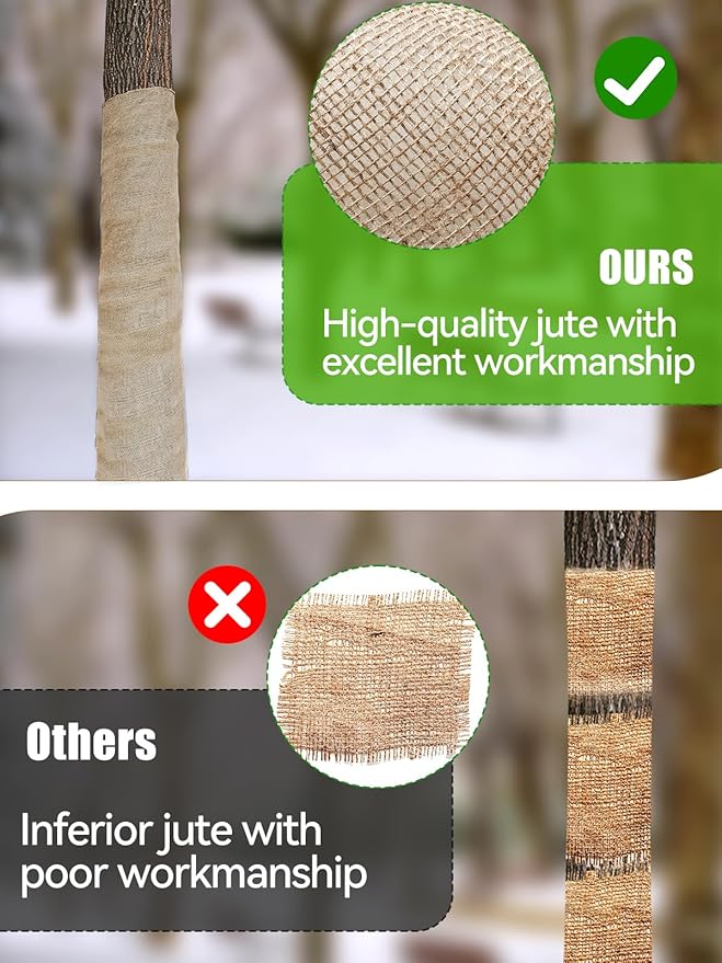 ANPHSIN 30ftx40in Natural Burlap Plant Covers Freeze Protection - Winter Frost Blankets Cloth Fabric Roll for Outdoor Bushes Trees Potted Plants Cold Weather
