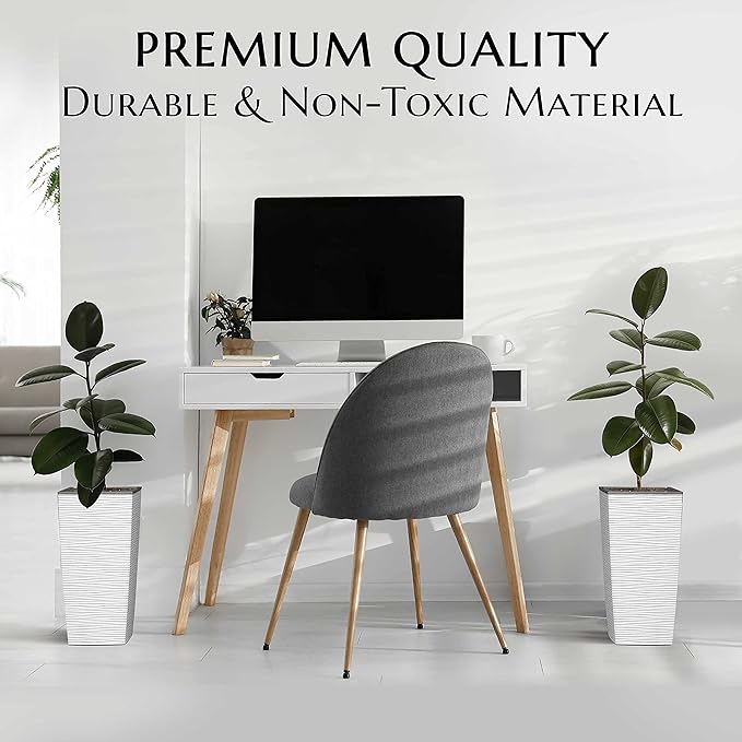 Mueller Janska M-Resin Heavy Duty Tall Planter, Indoor/Outdoor Grande Plant, Tree, Flower Pot, 2-Piece Set, 27.5”, Modern Design, Built-in Drainage, White