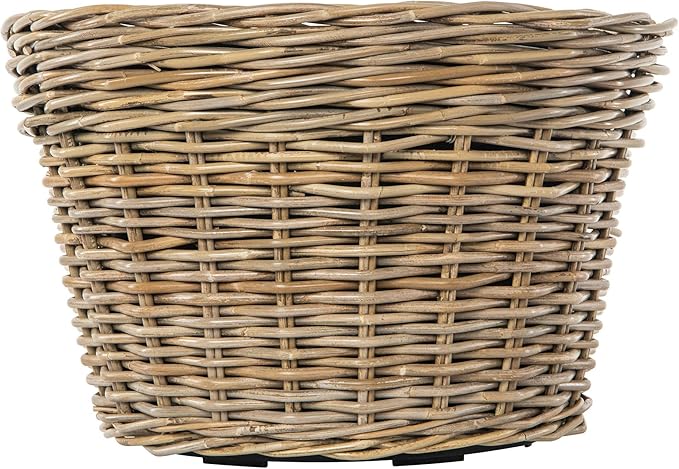 Kouboo Rattan Planter Basket with Plastic Pots Planters Flower Pots Decorative Fall planters for Front Porch Whiskey Barrel Basket Indoor Outdoor Plant Pots Large