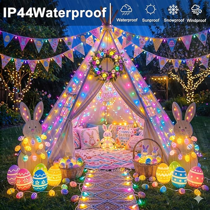 800 LED Easter String Lights 8 Modes Clear Wire 262ft String Lights Outdoor Waterproof, Plug in Twinkle Fairy Light for Bedroom Wedding Party Christmas Tree Decorations