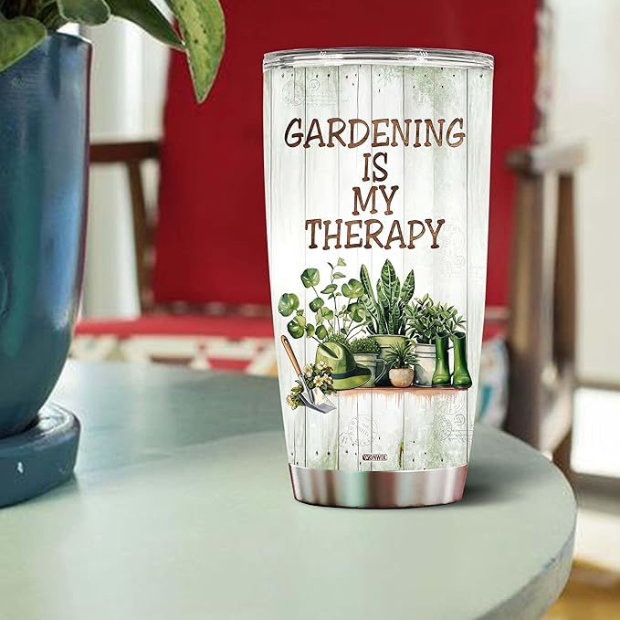 WONWIX Gardening Gifts for Women Mom Wife Grandmother Funny Gardening Travel Mug Coffee Cup Gift for Garden Lover Plant Lady Gardener Tumblers 20oz Stainless Steel Christmas Birthday
