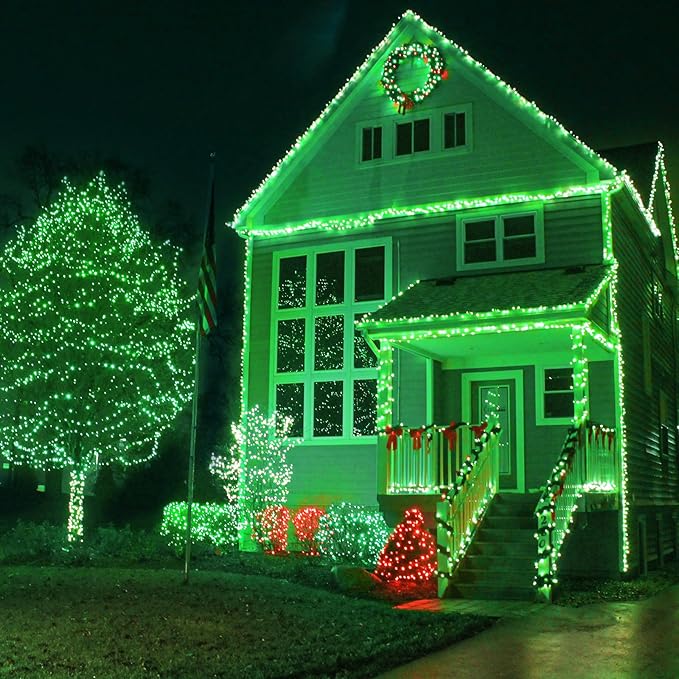 800 LED Green String Lights Indoor, 262ft St Patricks Day Lights Clear Wire 8 Modes Plug in Waterproof Christmas Twinkle Fairy Light for Indoor Room Tree Party Decorations