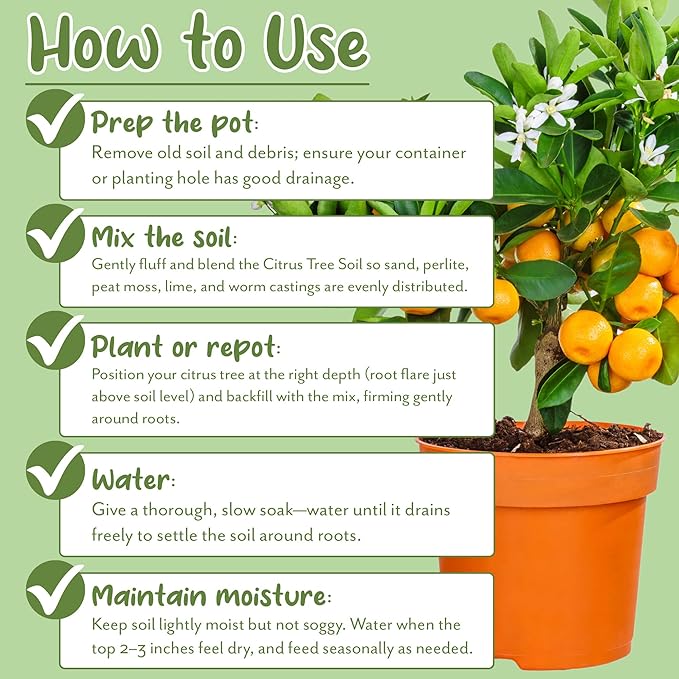 Soil Sunrise Citrus Tree Potting Soil Mix (30 Quarts) Special Blend for Indoor Oranges, Lemons, Limes and More