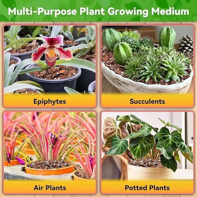 Riare 4QT Orchid Potting Mix, Natural Orchid Bark Potting Mix Soil Medium with Pine Bark and Perlite, Premium Orchid Repotting Kit for Phalaenopsis Dendrobiums, Enhanced Drainage & Root Expansion