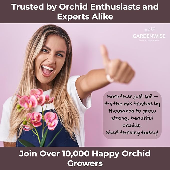 GARDENWISE Orchid Potting Mix – Orchid Bark, Sphagnum Moss, Tree Fern & Perlite for Repotting Phalaenopsis Orchids, Indoor Plants, Orchid Soil Medium – Sustrato para Orquídeas (2 Quart)