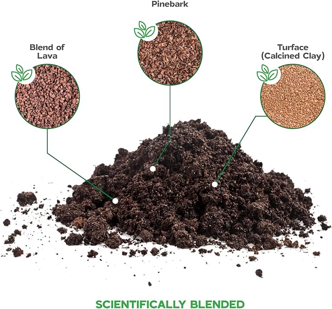 Orchid Potting Mix Orchid Food bark Fertilizer Orchid pots with Holes Orchid Soil Orchid Potting Soil repotting kit Perlite for Plants Orchids Free 2 oz Bag of Fertilizer Pellets Inside 2.4 Qts