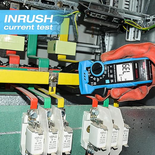 MESTEK Inrush Digital Clamp Meter, TRMS 6000 Counts Multimeter Voltage Tester with VFD & LOZ Mode, 1000A AC/DC Current Amp Meter with Resistance, Capacitance, Diodes, Continuity, Temperature, NCV