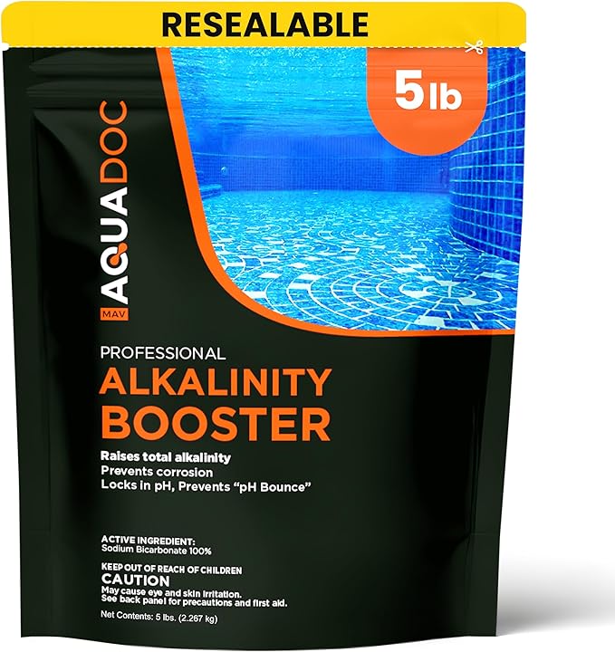 MAV AquaDoc Pool Alkalinity Increaser - 5lb - Sodium Bicarbonate Alkalinity Increaser for Swimming Pools - pH Increaser - Pool Chemicals Made in USA