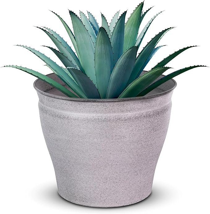 Headwind Natural Ironstone Timberline Collection - 8" Pearl White Decorative Planter for Outdoor Pots for Plants – Modern Indoor Plant Pots, Large & Small Planters for Indoor Plants by Robert Allen