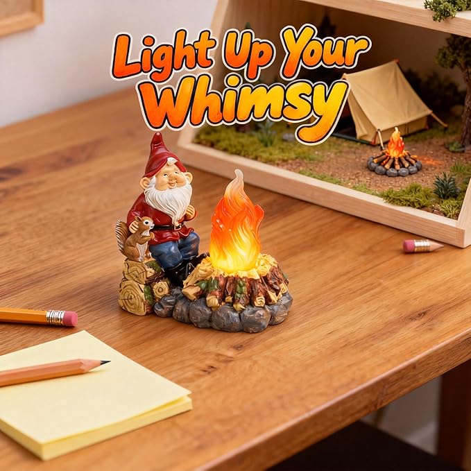 Solar Light-Up Garden Gnome Statue - Waterproof Outdoor Decor for Garden, Yard, Porch Patio Lawn Balcony,Decorations for Families and Holiday Enthusiasts for Women,Grandma, Housewarming