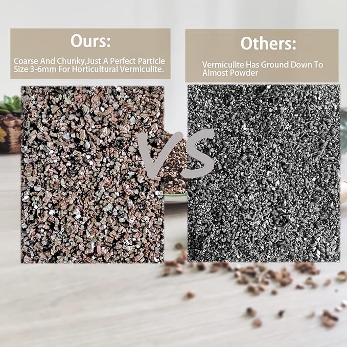 Natural Coarse Vermiculite 2QT for Plants Organic Occurring Mineral Potting Mix Medium for Potted Plants, Hydroponics, Terrariums, Orchids, Mushroom Or Reptile Habitats
