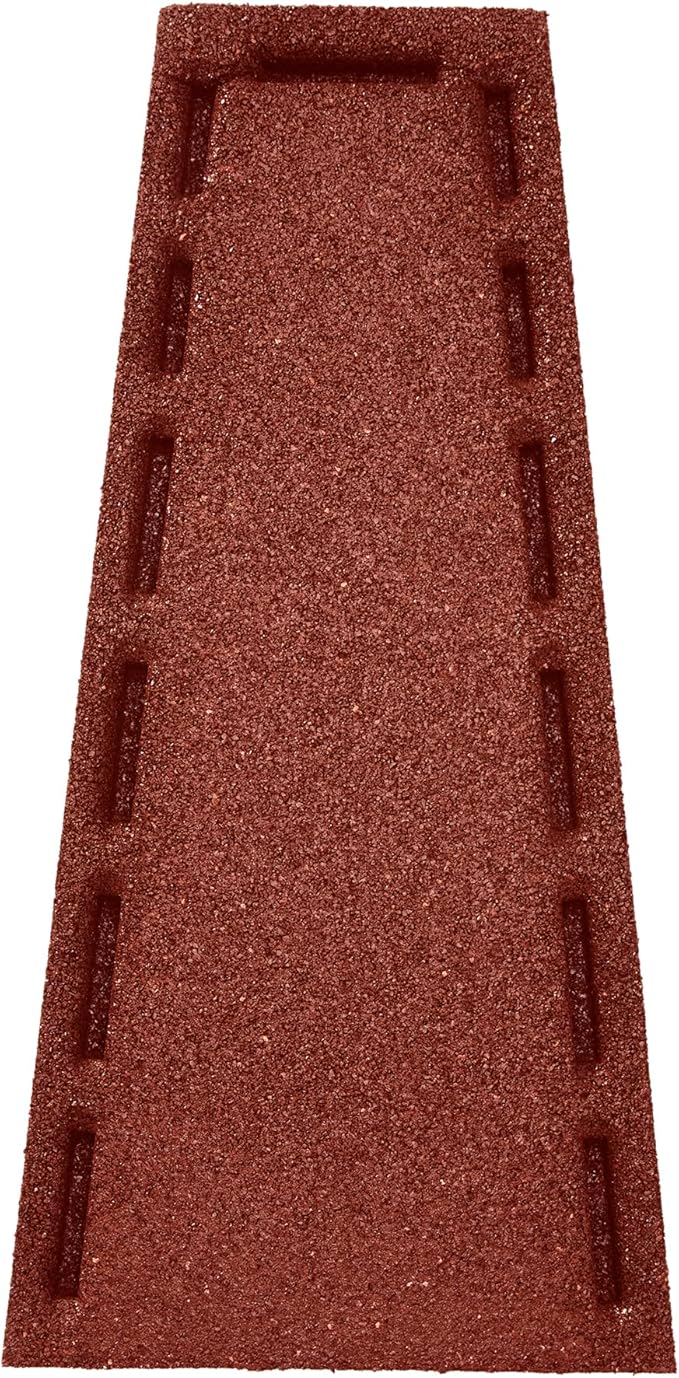 Rubberific Premium Rubber Downspout Splash Block, Rain Guard, Stone Textured Drain Extender (3 Pack, Red)