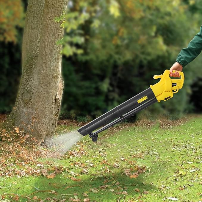 Powerful Electric Leaf Blower Vacuum 2-in-1, Corded High-Performance Yard Blower with Blowing & Vacuum Modes, Lightweight Design for Fast Lawn, Patio, Driveway and Garage Cleaning