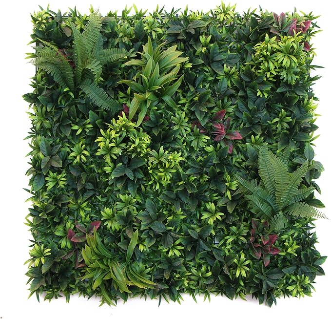 ULAND Artificial Plant Wall Panels, 1pc 40"x40" Greenery Grass Wall Backdrop Decoration, Faux Ivy Leaves Outdoor Privacy Fence Covering