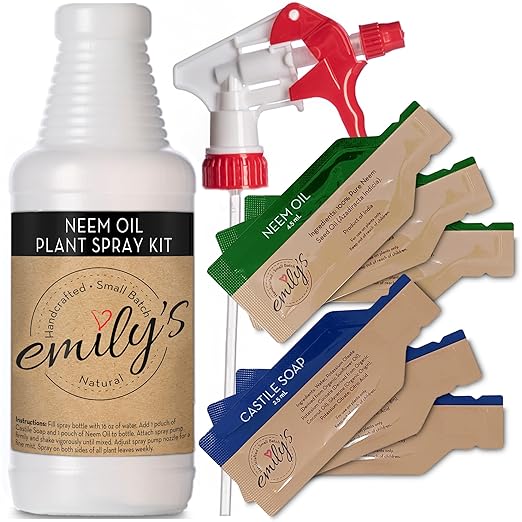 Emily's Naturals Neem Oil Spray for Plants | Kit Makes 48oz of Spray for Indoor & Outdoor Plants - Aceite De Neem para Plantas | Safe and Biodegradable