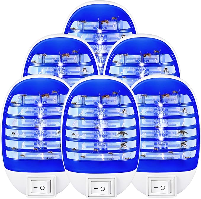 Indoor Bug Zapper Plug in Electronic Mosquito Zapper Fly Zapper Lamp for Bug Gnat Insect Trap for Home, Bedroom, Living Room, Office Indoor Use (Blue)