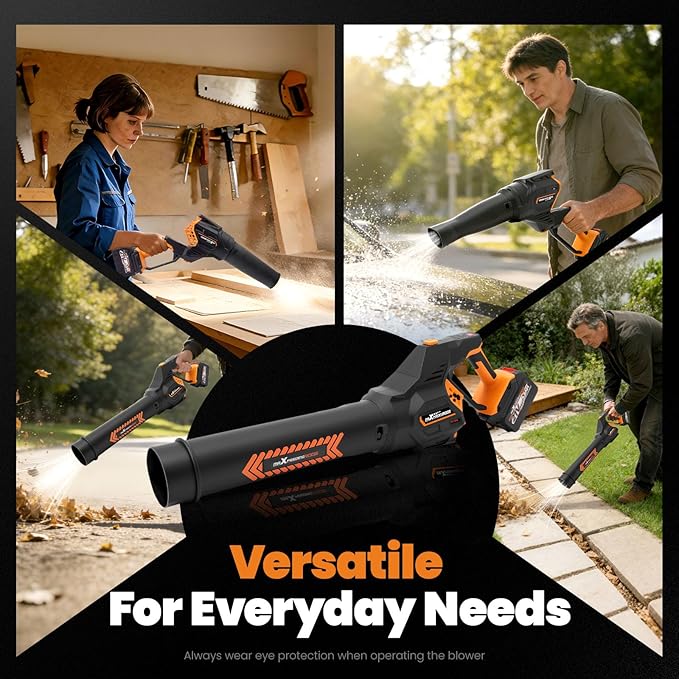maXpeedingrods Leaf Blower Cordless, 650CFM Electric Leaf Blower with 2 x 4.5Ah Batteries & Fast Charger, 180° Deformation Blower, Lightweight Leaf Blower for Lawn Care, Garden, Patio & Outdoor Clean