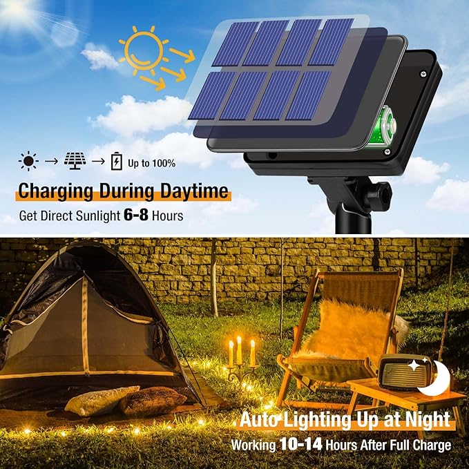 btfarm 2 Pack Solar String Lights Outdoor - 160LED 66FT Solar Fairy Lights Outside Waterproof 8 Modes, Copper Wire Solar Powered Twinkling Lights for Tree Garden Patio Christmas Wedding Party Decor