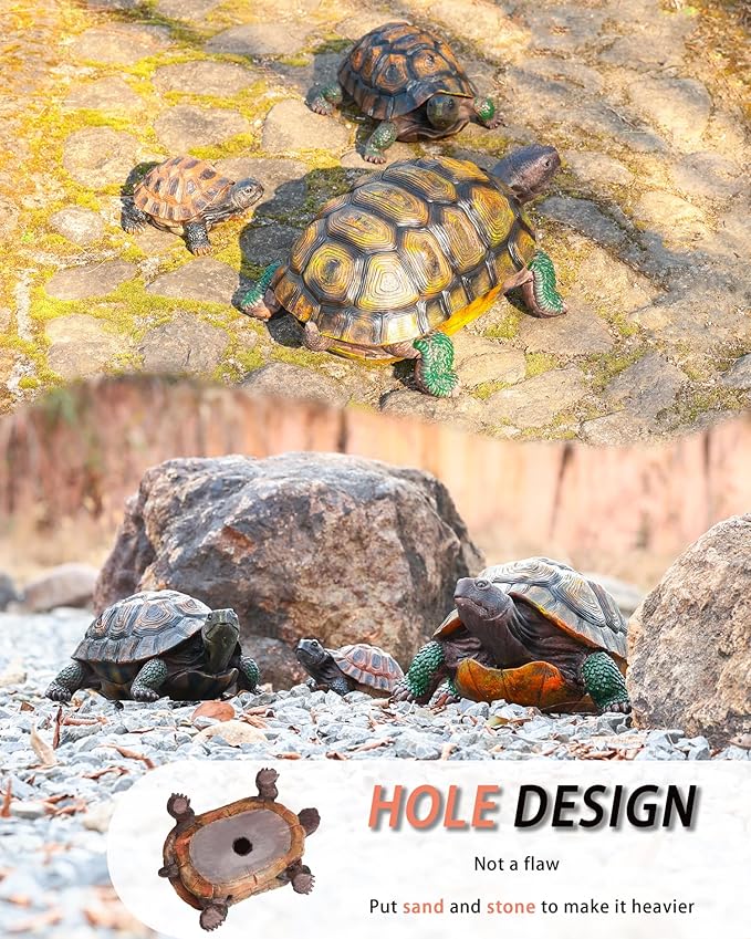 Sdeetesamjun Tortoise Turtle Statue,Resin Garden Sculpture Indoor/Outdoor Yard Lawn Ornament,Home Decor (Large)