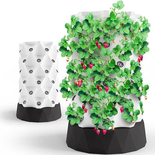 Vertical Hydroponic Tower Garden,Indoor and Outdoor Hydroponic Growing Kit, DIY Soilless Growing, with 48/64/80 Growing Points for Growing Herbs, Fruits and Vegetables,6layers