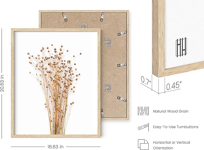 HAUS AND HUES Brown Plant Set of 4-16x20 Framed Beige