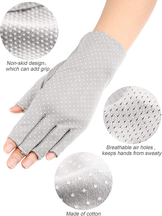 Maxdot Sun Gloves for Women UV Protection Fingerless Non Slip Sunscreen Driving Gloves for Summer Outdoor