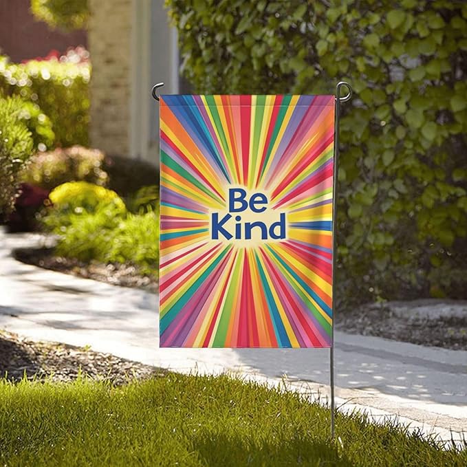 Be Kind Garden Flag 12x18 Inch Double Sided All-Weather Polyester Outdoor Flag For Patio Lawn Yard And Garden Welcome Decor
