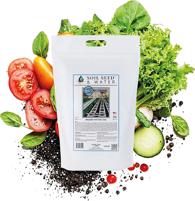 Soil Seed & Water Ready Go Garden Organic Potting Soil – All-Purpose Potting Mix for Indoor & Outdoor Gardening - OMRI Listed